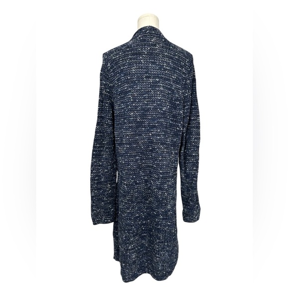 J. Jill Blue Marled Melange Long Knit Open Front Cardigan Sweater Sz M Tall - Picture 10 of 14